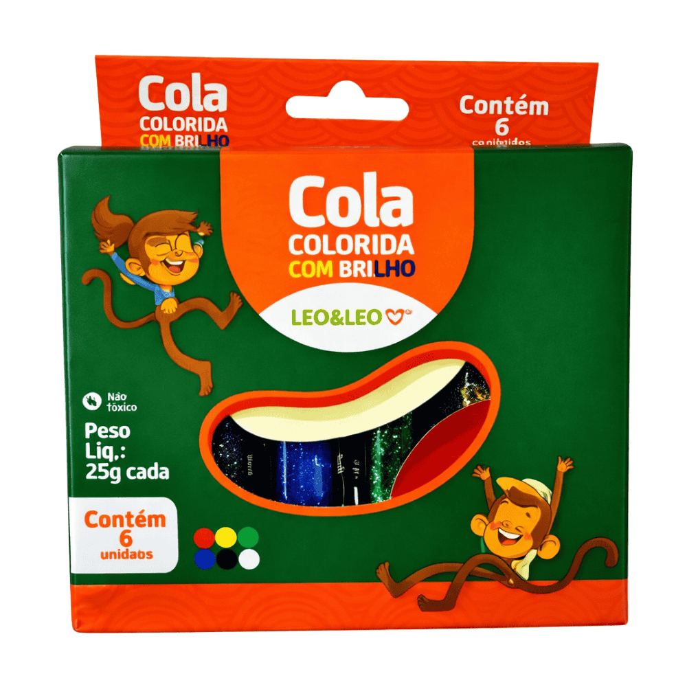 Cola Com Brilho 20G 6 Cores Leo E Leo