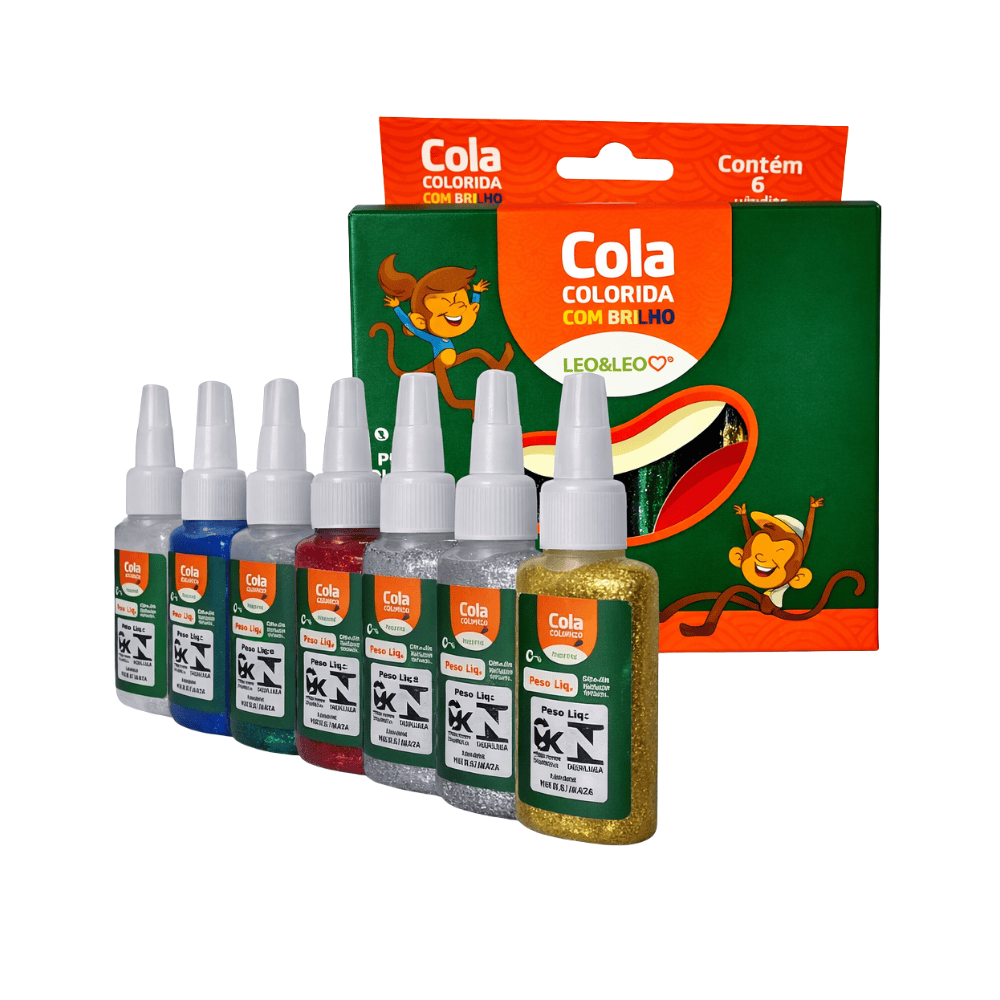 Cola Com Brilho 20G 6 Cores Leo E Leo
