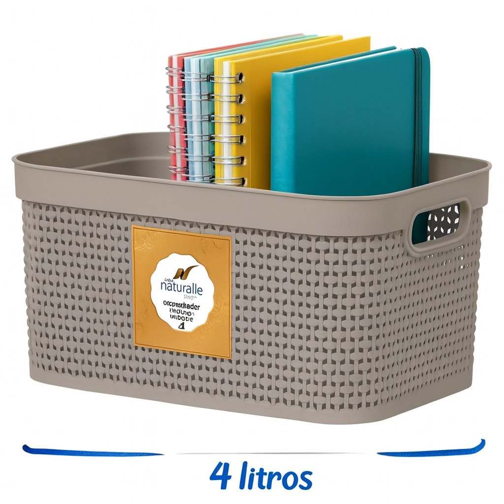 Caixa Rattan 4,0Lt Areia Rischioto