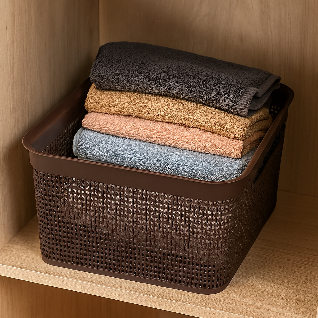 Caixa Rattan 15Lt Marrom Rischioto