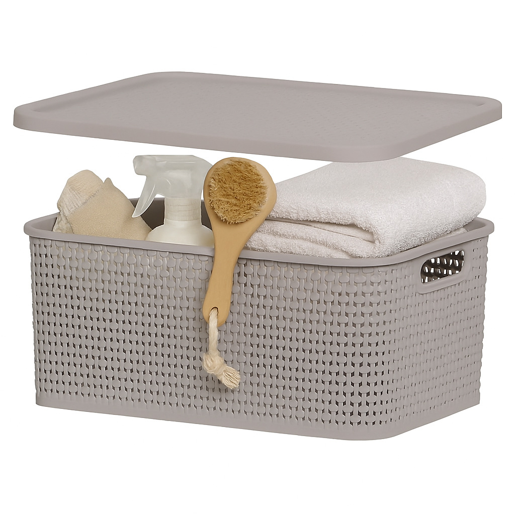 Caixa Rattan 15Lt Areia Rischioto