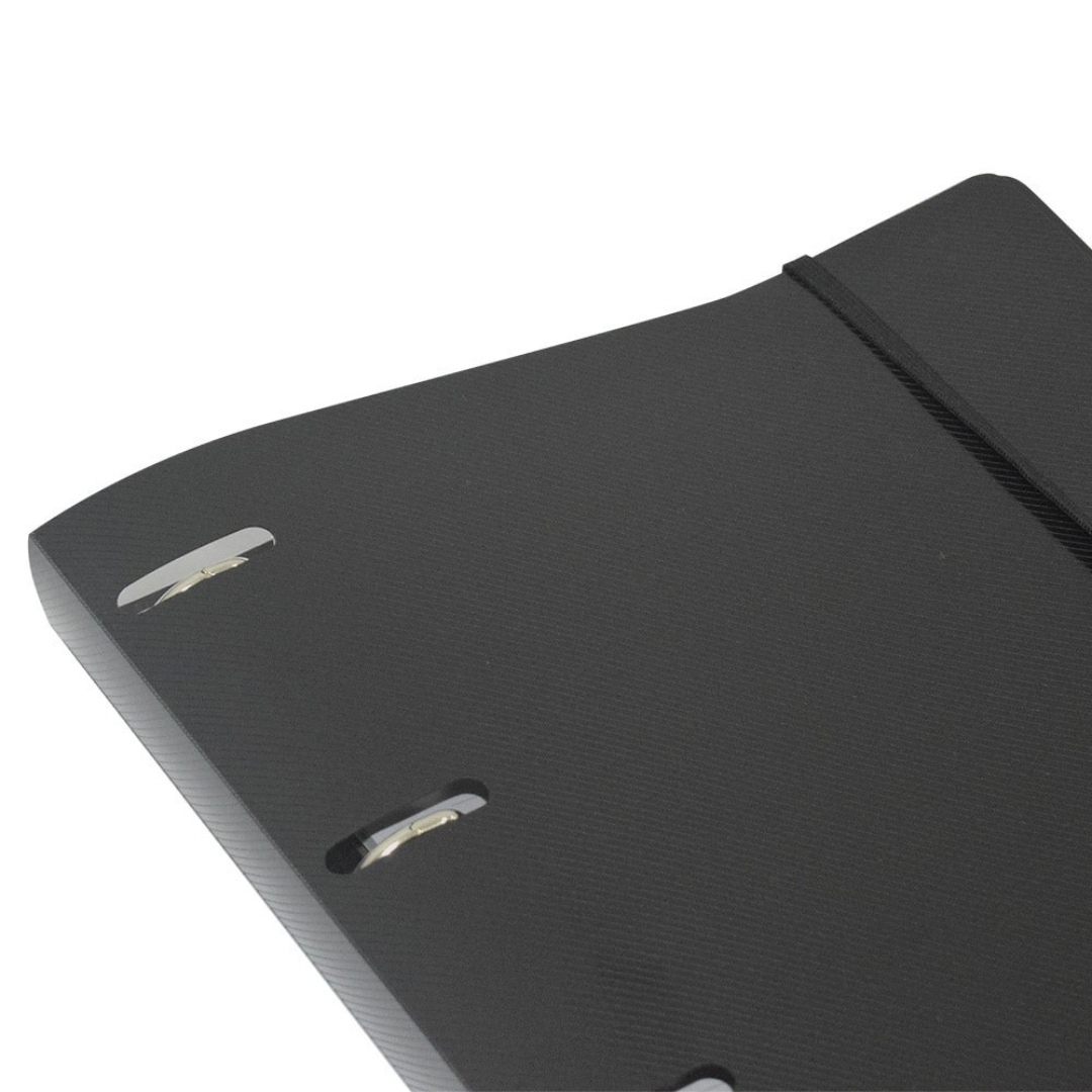 Caderno Argolado Cartonado Universitário Com Elástico Lunix Preto 80 Folhas