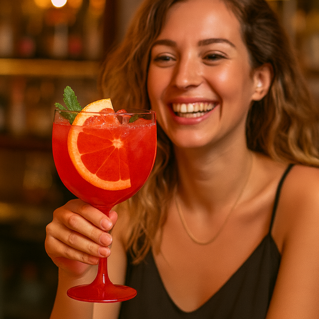 Taça Gin Vermelha Acrílica Mazel