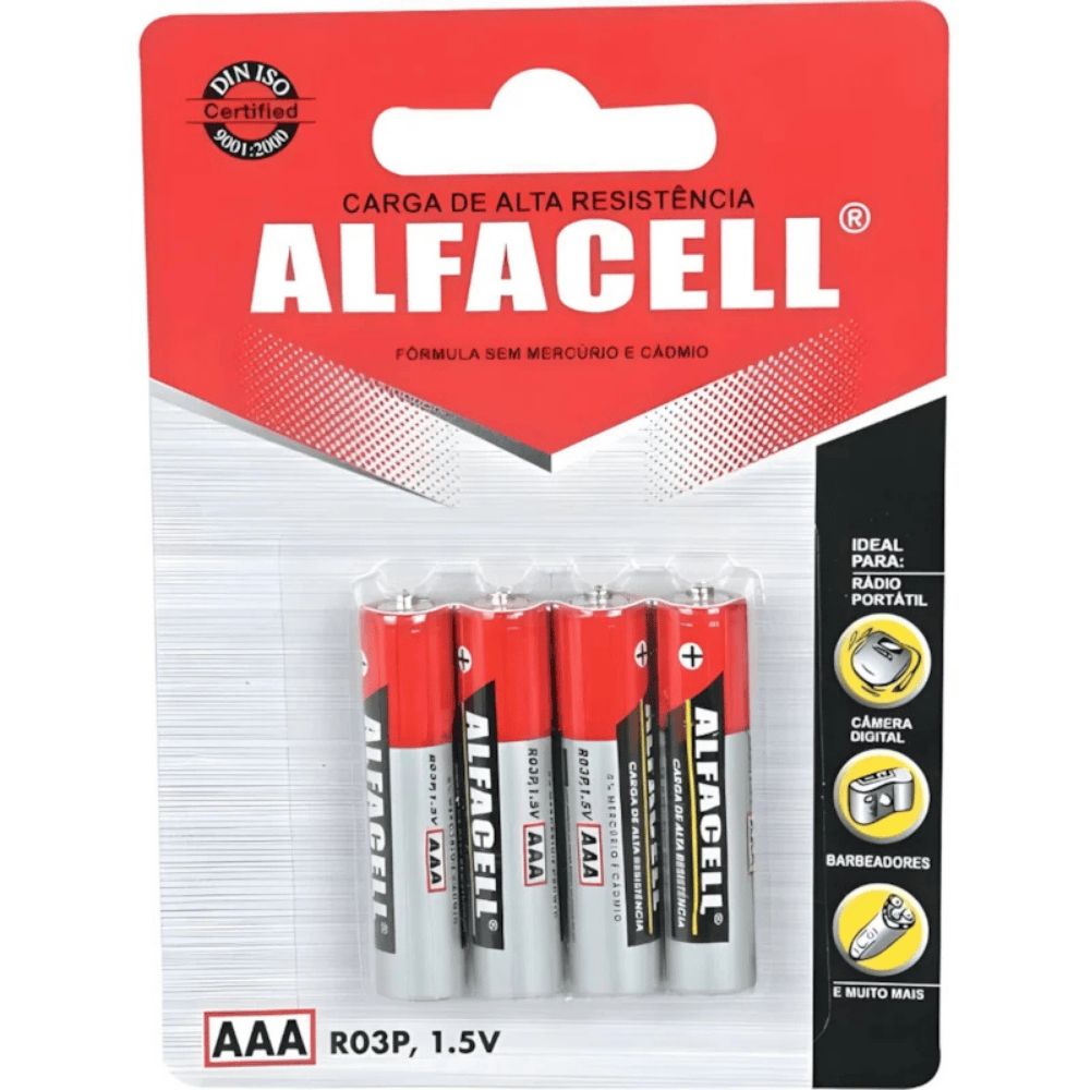 Pilha Alfacell Comum Palito Aaa 1.5V C/4 Imporiente
