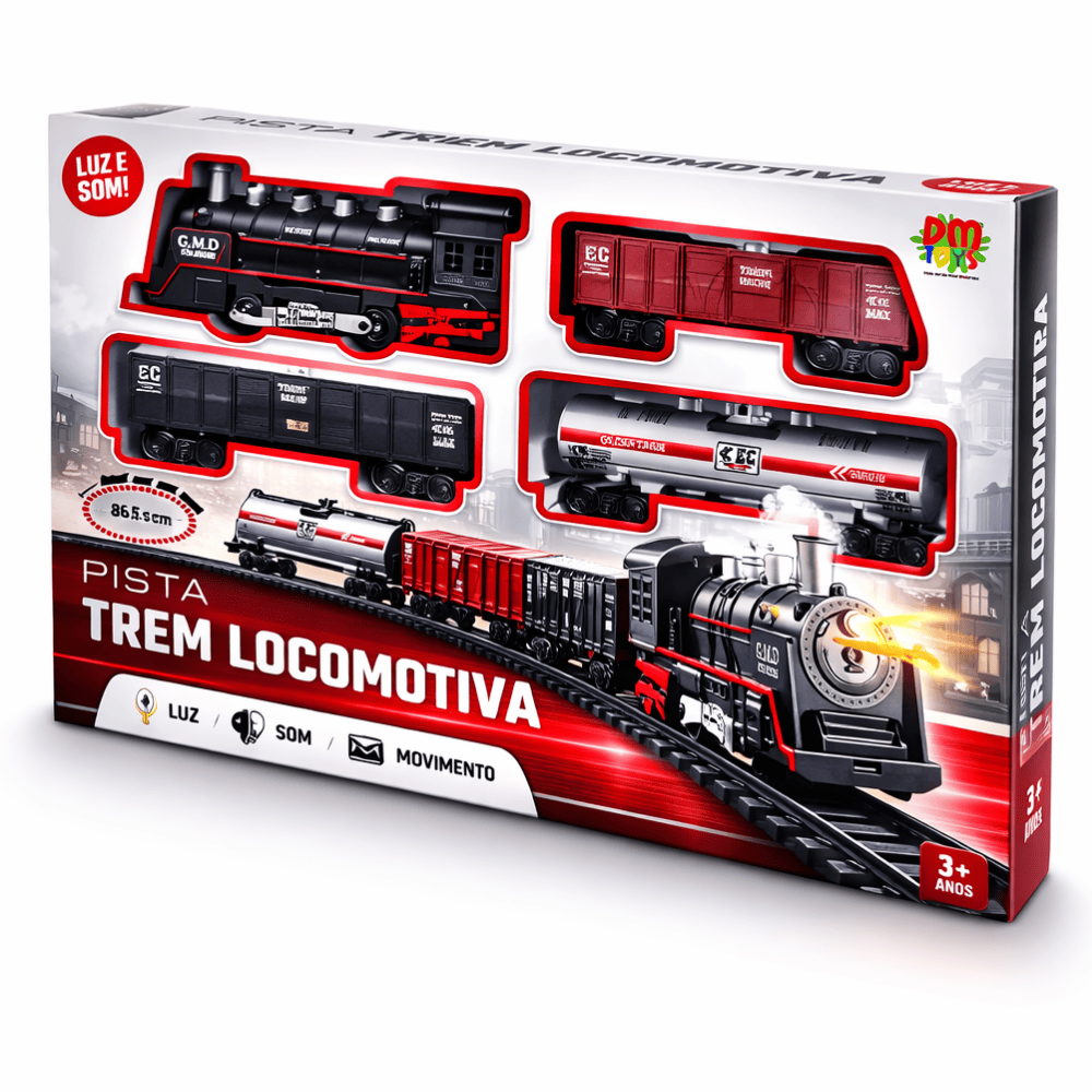 Pista Trem Locomotiva Com Luz Dmbrasil