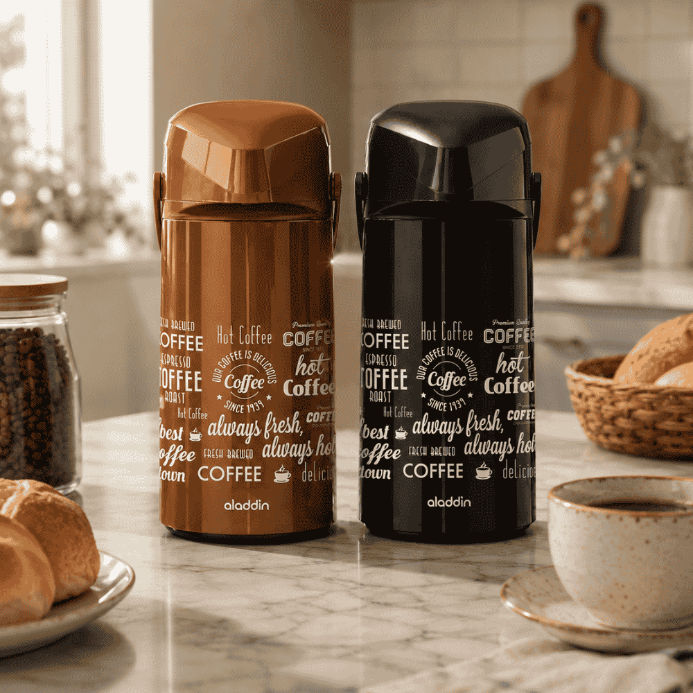 Garrafa Térmica Massima 1,8L Marrom e Preto Coffee Aladdin