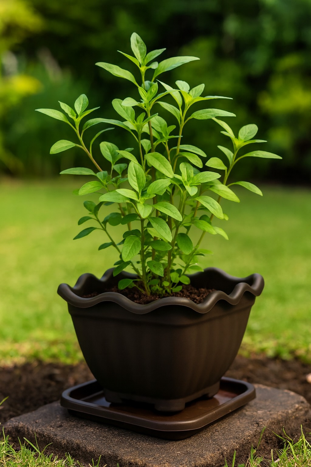 Vaso Flor Qd Grande Preto Injeplastec