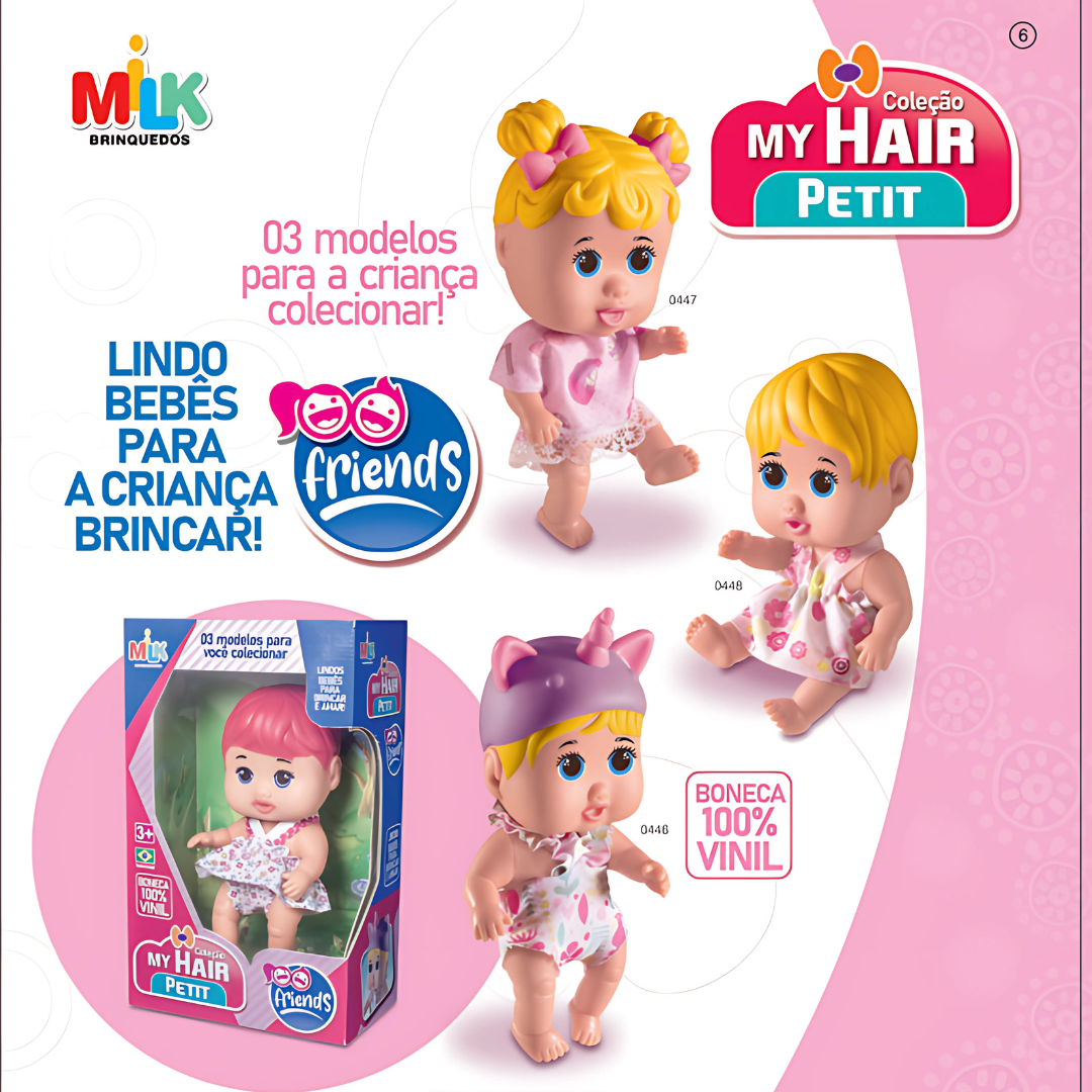 Boneca My Hair Petit Friends Unicornio Milk