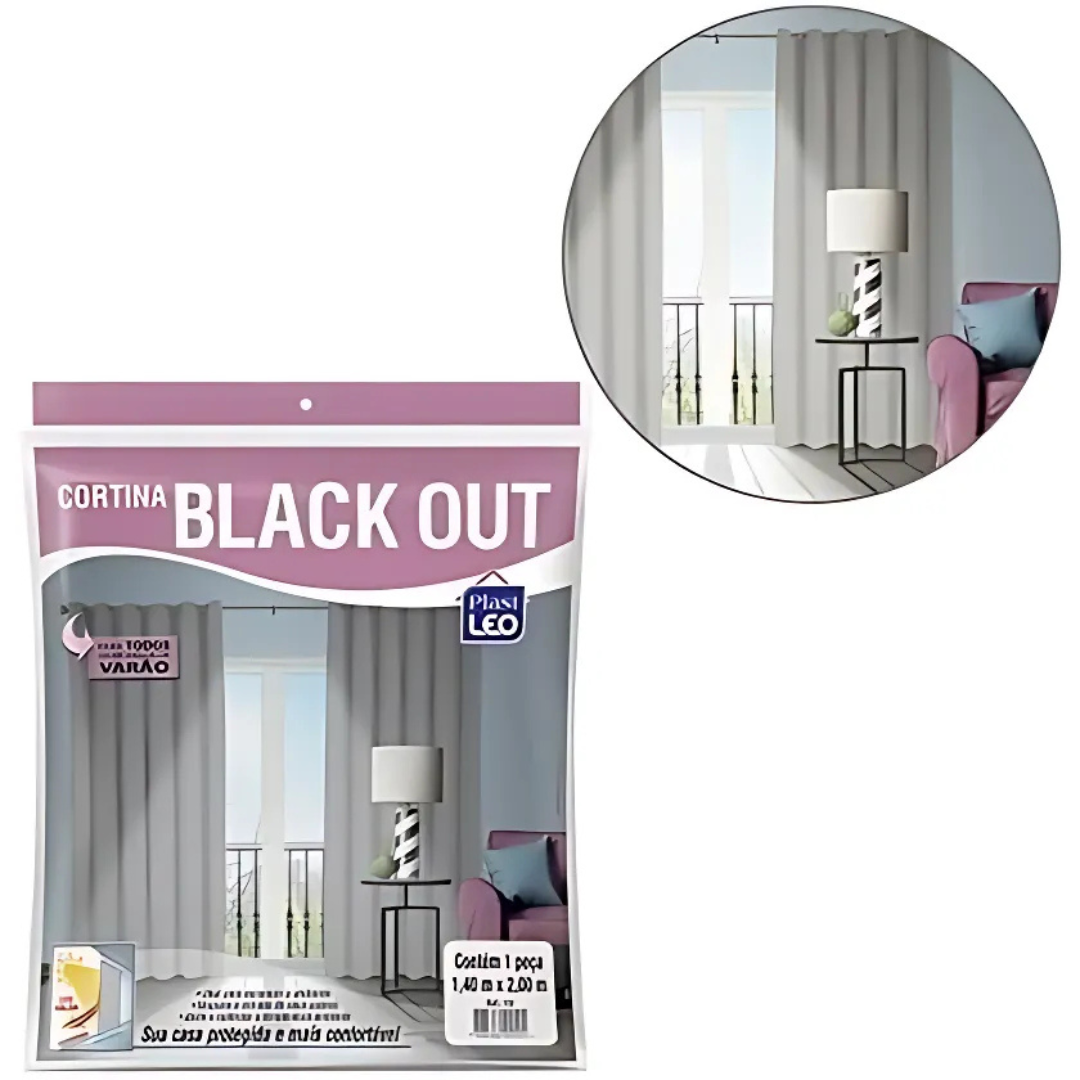 Cortina Blackout Dupla Face C/Ilhos