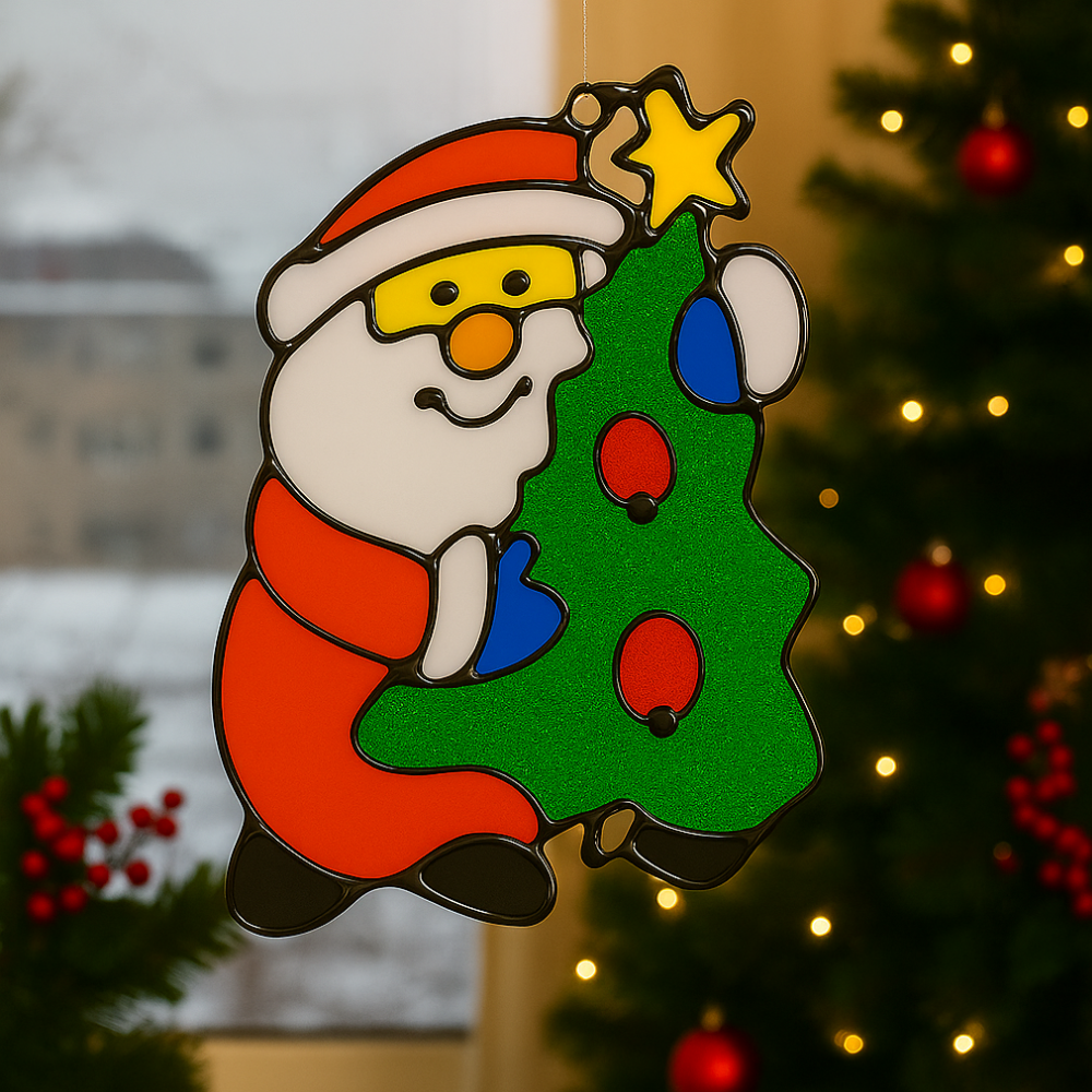 Enfeite de Papai Noel em Silicone Chazak
