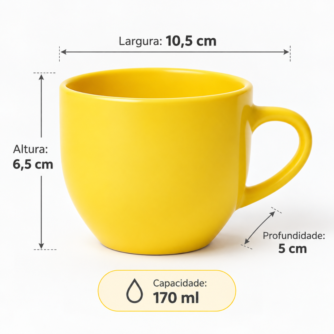 Xícara De Chá Amarela 170ml Rr