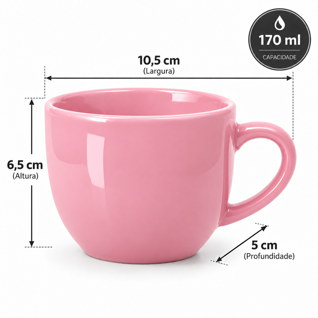 Xicara De Cha Rosa 170ml Rr