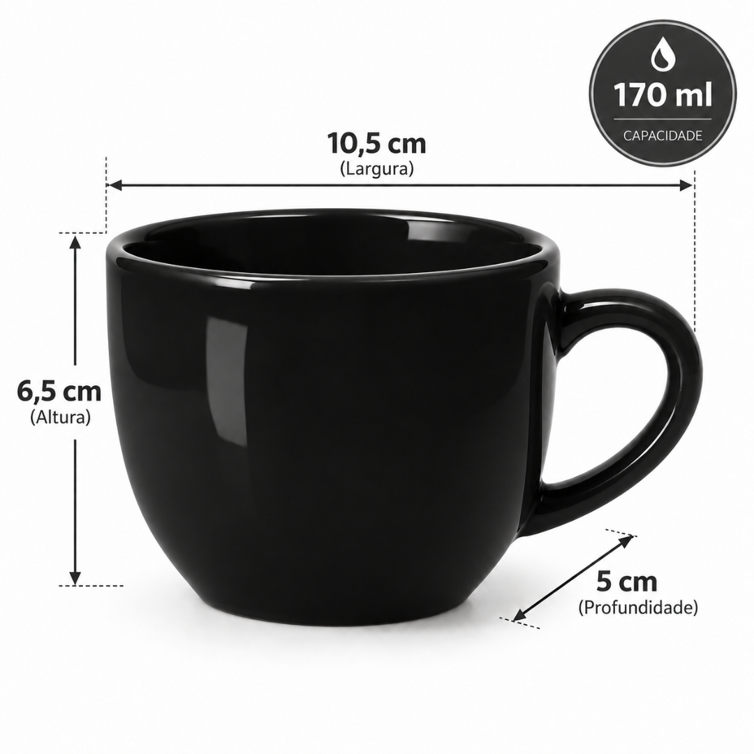 Xicara De Cha Preta 170ml Rr