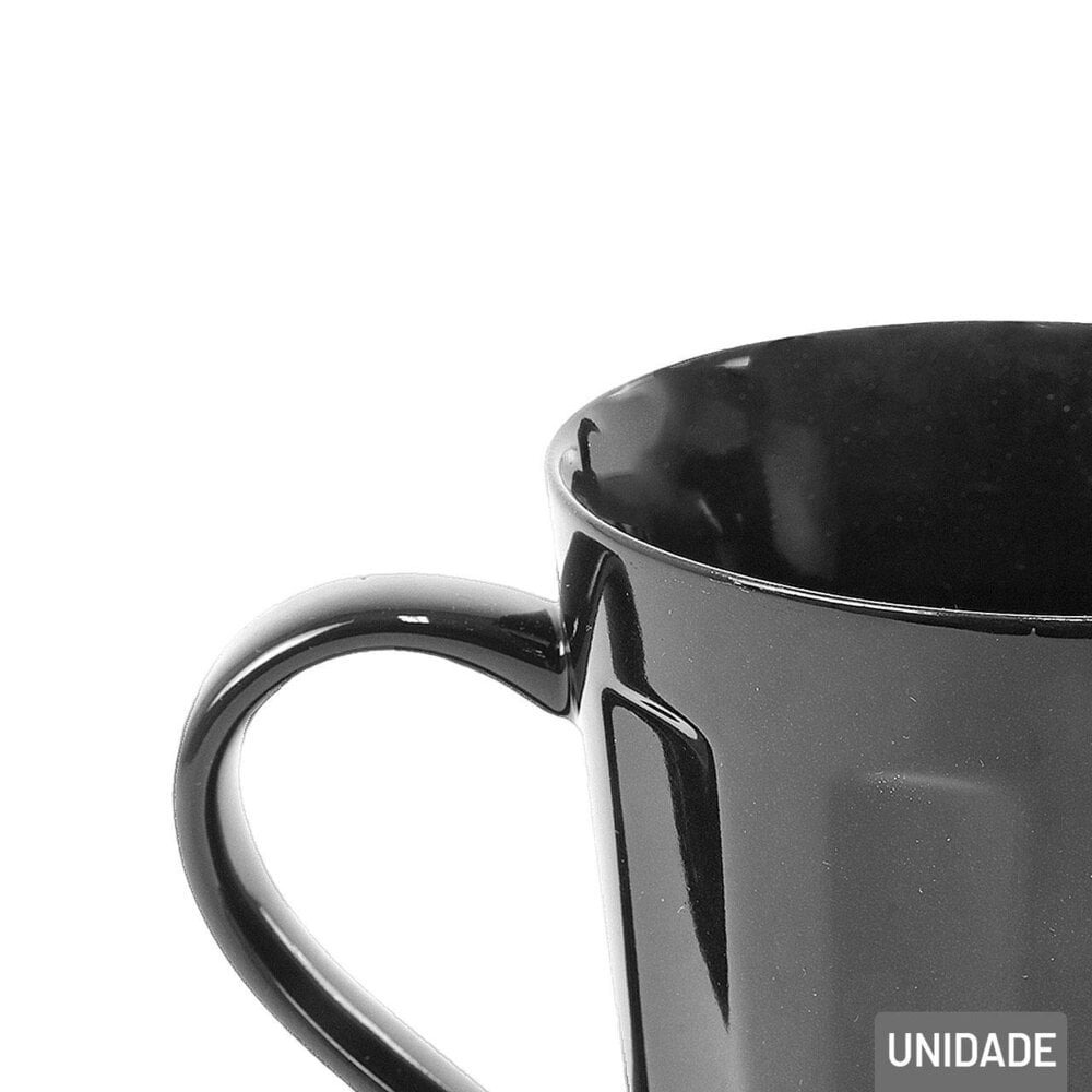Caneca Canelada Preto 250Ml Rr
