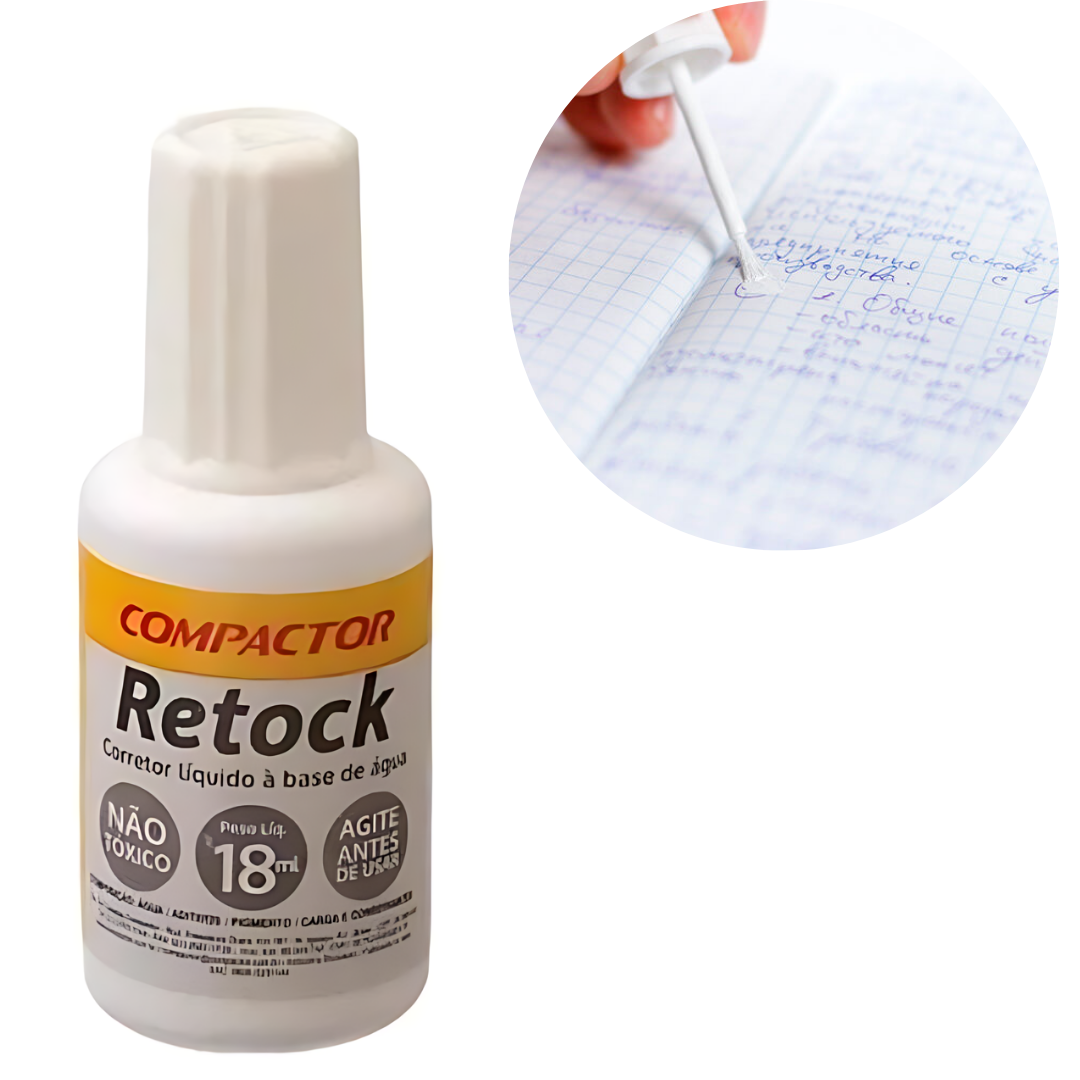 Corretor Retock Liquido Plus 18Ml Compactor