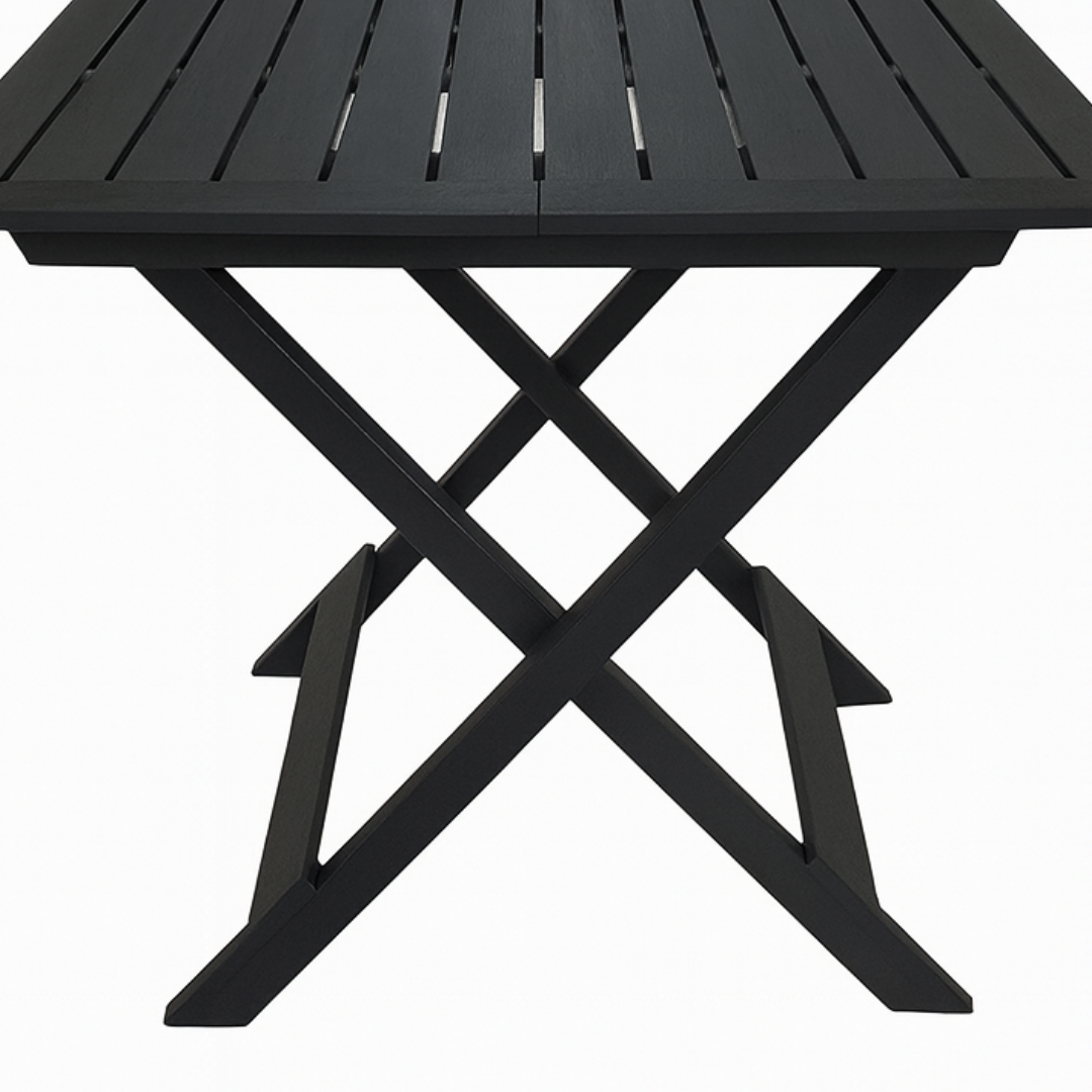 Mesa Quadrada Dobrável Preta Arqplast