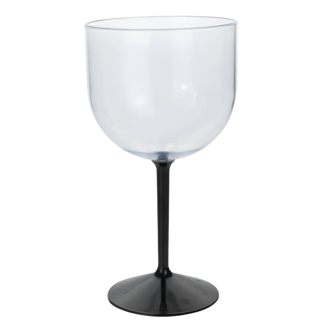 Taça Gin Bicolor Acrílico Cristal Pé Preto Mazel