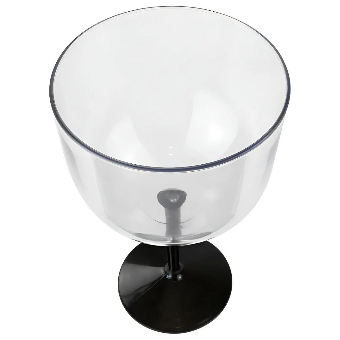 Taça Gin Bicolor Acrílico Cristal Pé Preto Mazel
