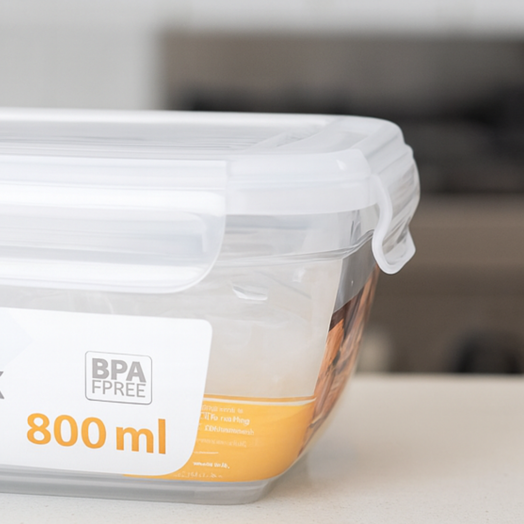Pote Plástico Retangular Fliplock 800Ml Rischioto