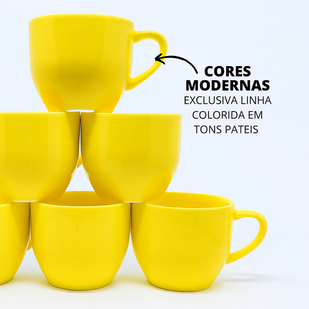 Xicara De Cafe Amarela 95Ml