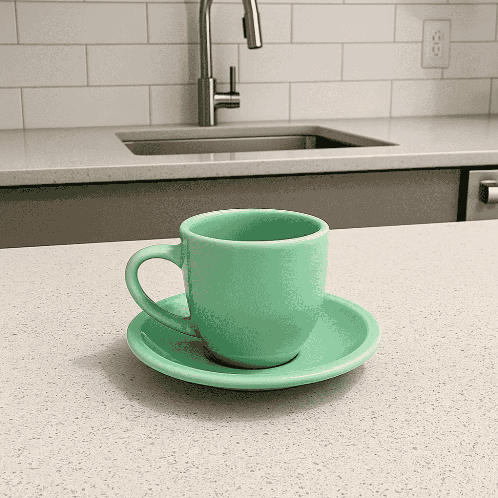 Xícara De Café Com Pires 95Ml Verde