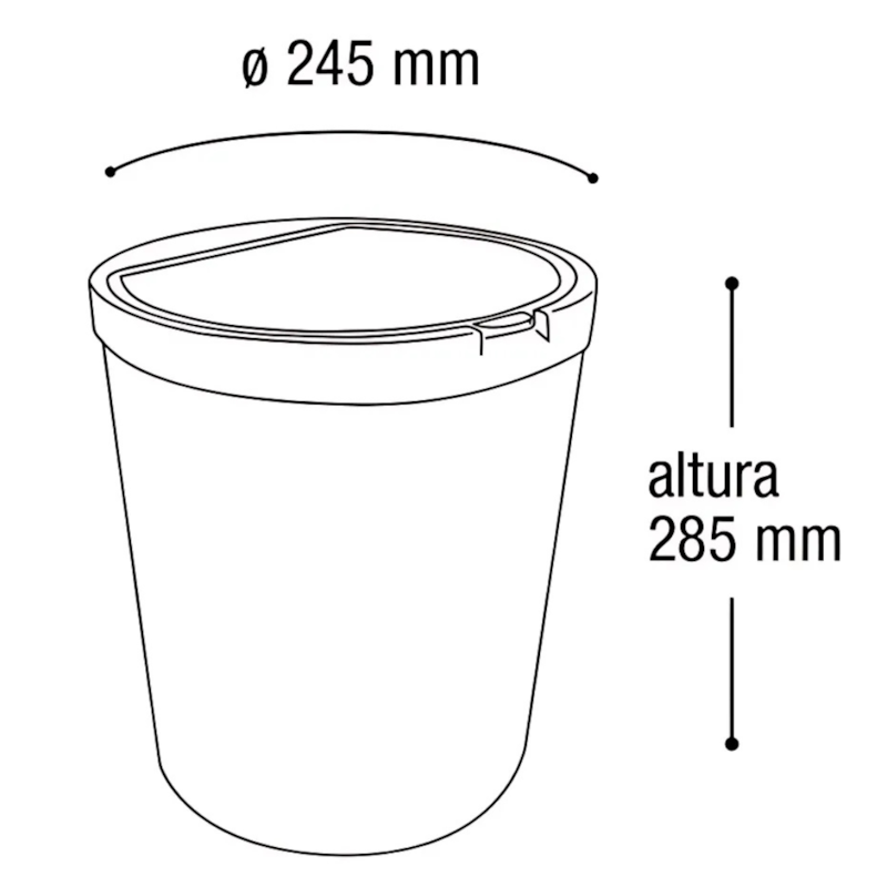 Lixeira P/Esc 10Lts Met C/Tp Arqplast