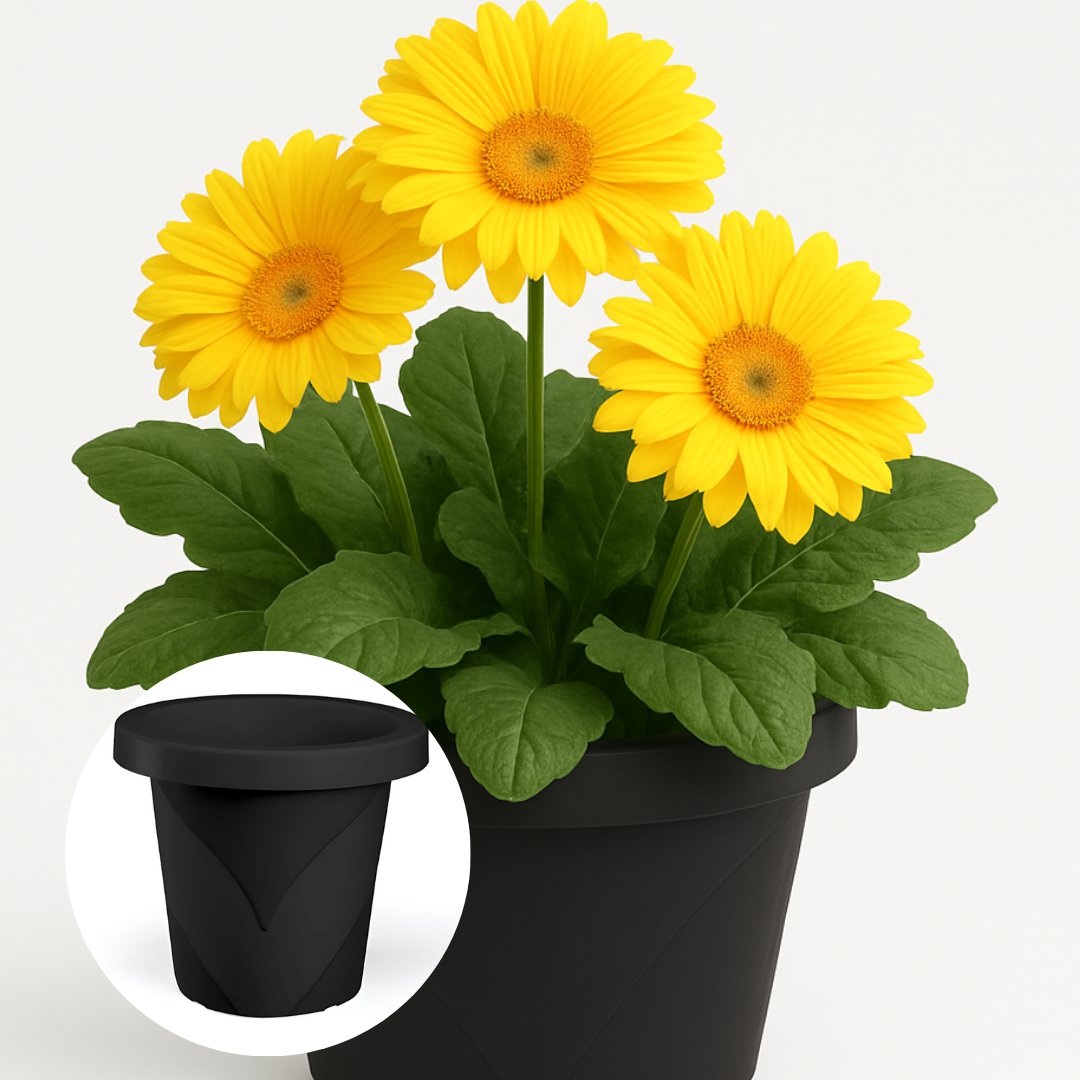 Vaso Roma Redondo Mini Preto Injeplastec