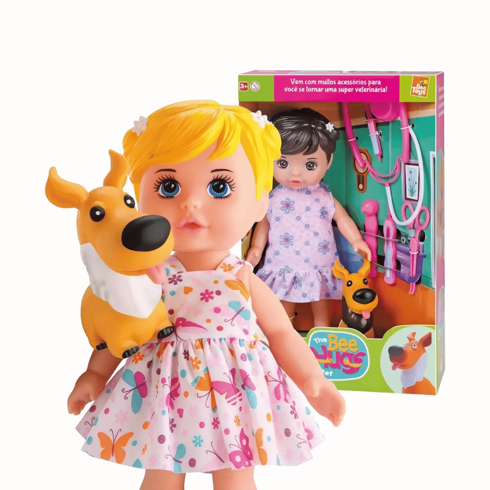 Boneca Bee Hugs Veterinária Bee Toys