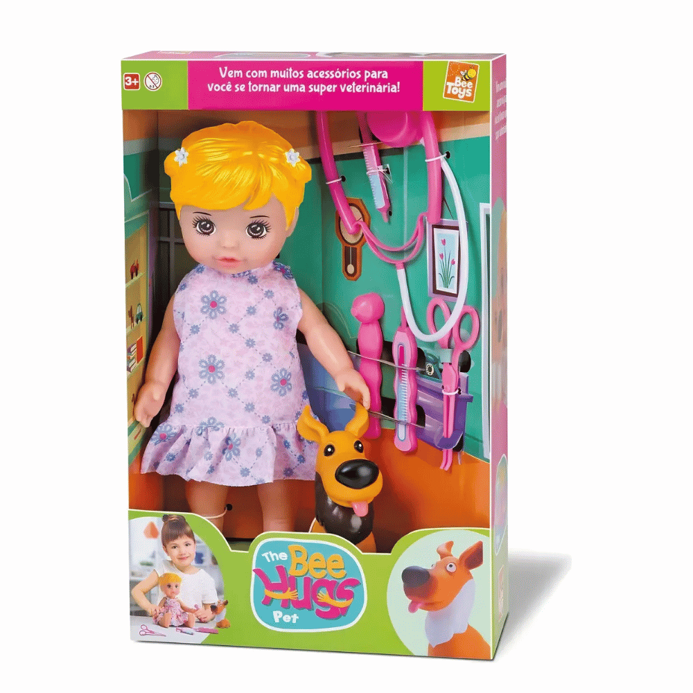 Boneca Bee Hugs Veterinária Bee Toys
