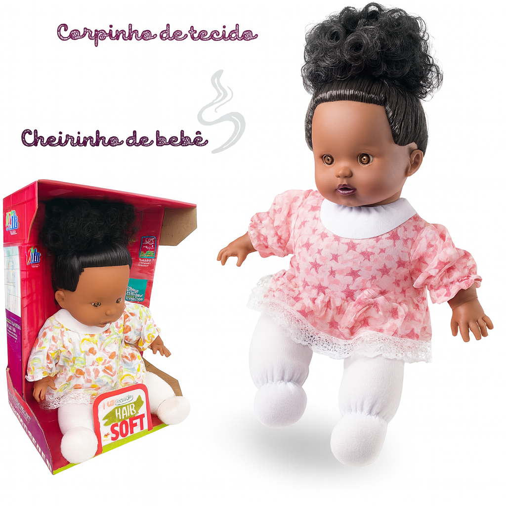 Boneca Coleção Hair Soft Negra Milk