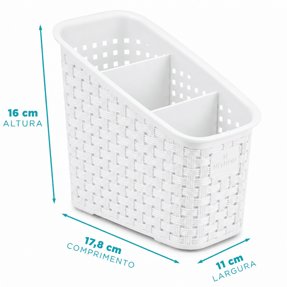 Organizador Multiuso Rattan Branco Nitron