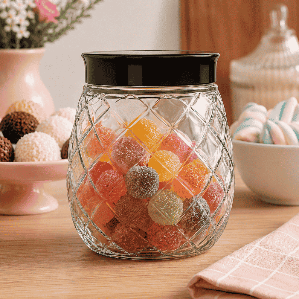 Pote Cristal 1500ml Tampa Preta Igaratiba