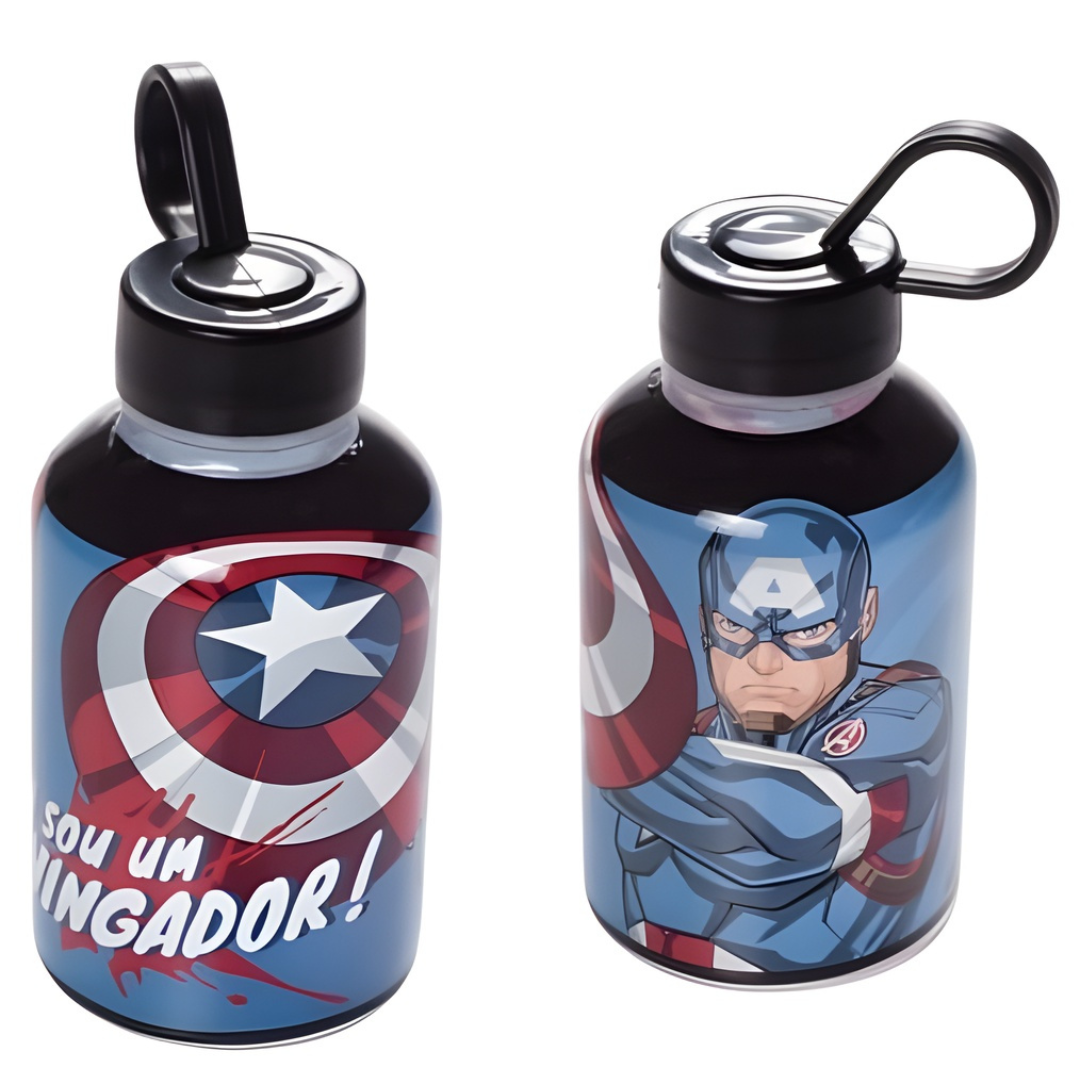 Garrafa Cilíndrica Capitão América 280Ml Plasútil