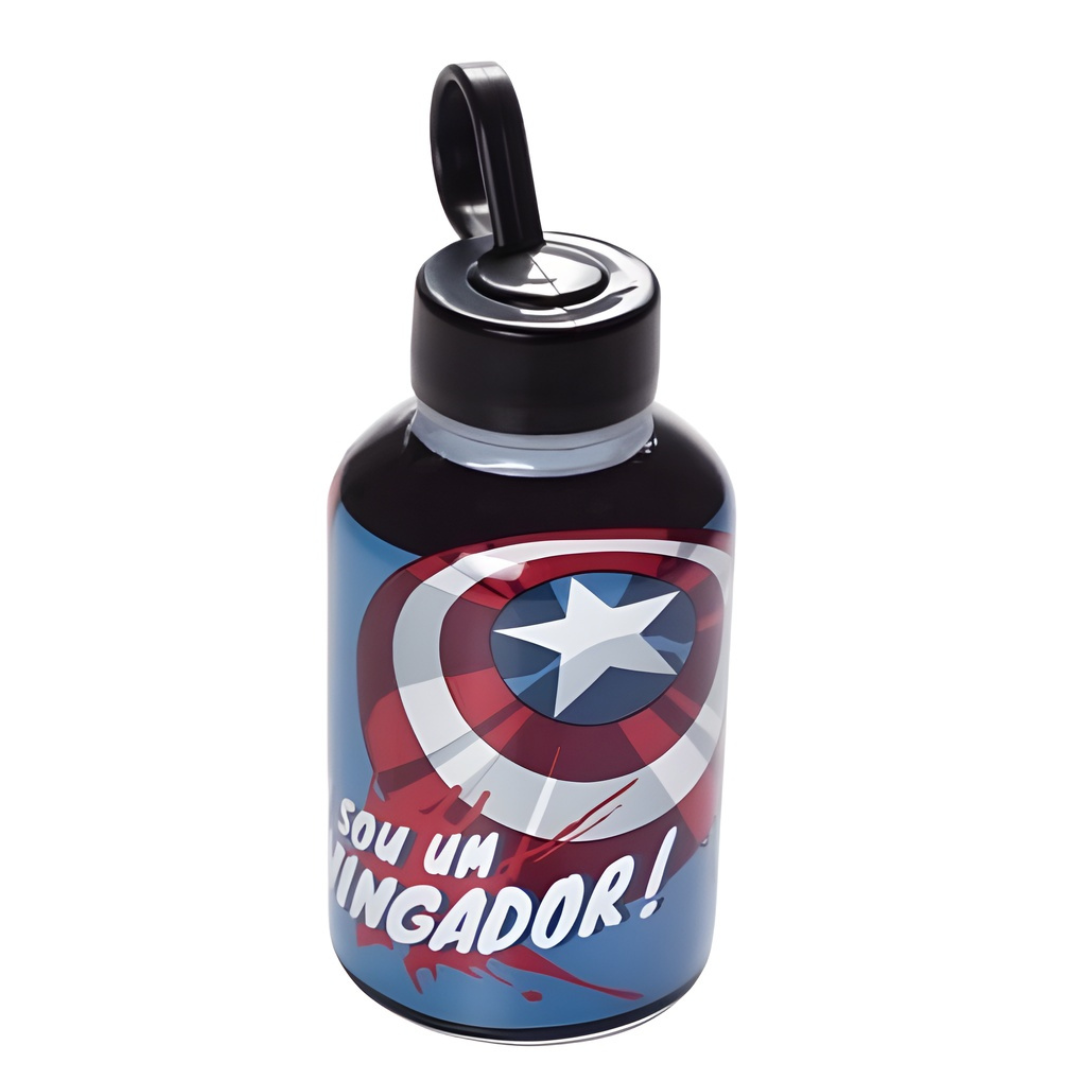 Garrafa Cilíndrica Capitão América 280Ml Plasútil