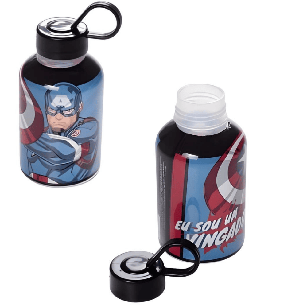 Garrafa Cilíndrica Capitão América 280Ml Plasútil