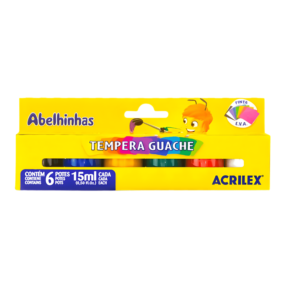 Têmpera Guache 6 Cores 15Ml Hang Acrilex