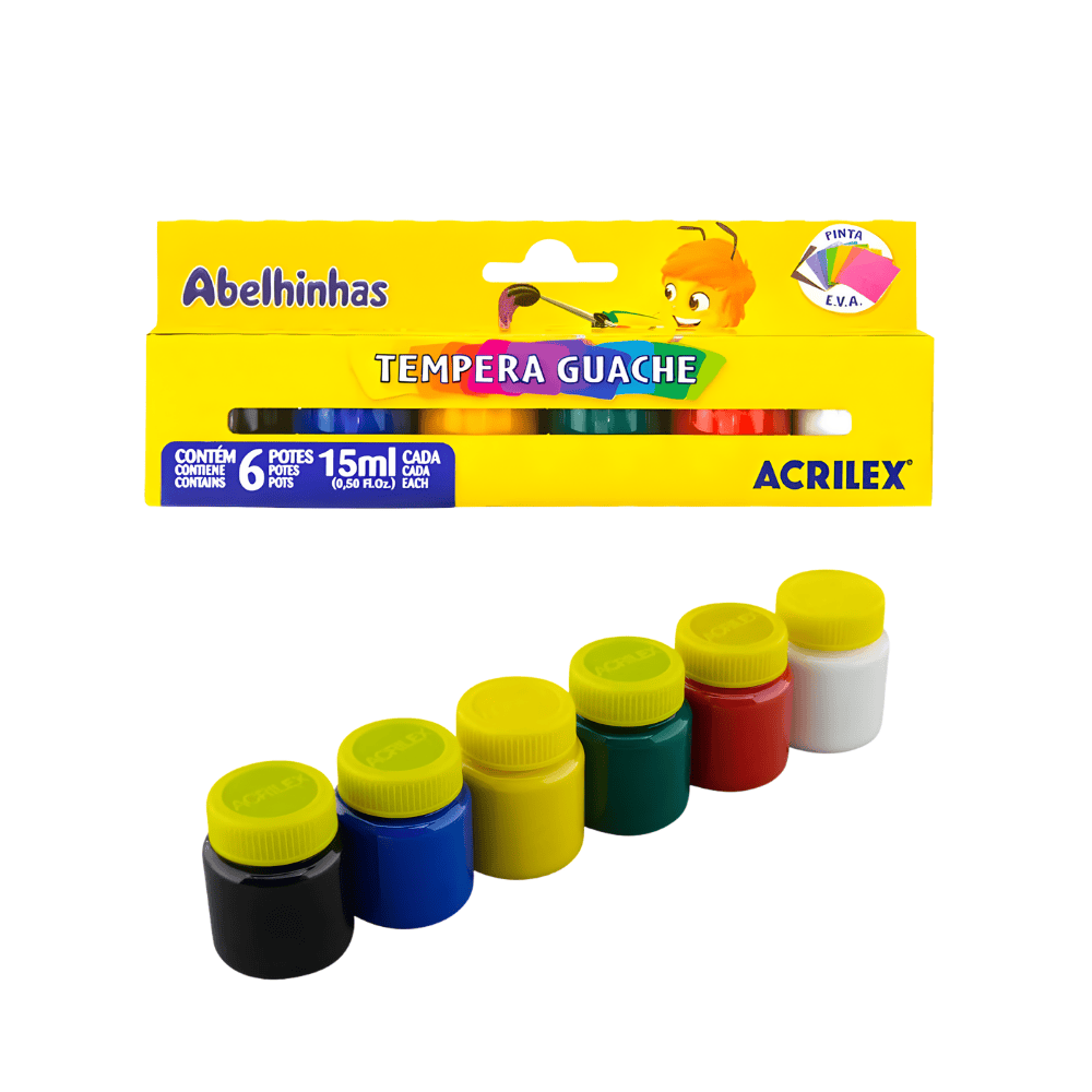 Têmpera Guache 6 Cores 15Ml Hang Acrilex