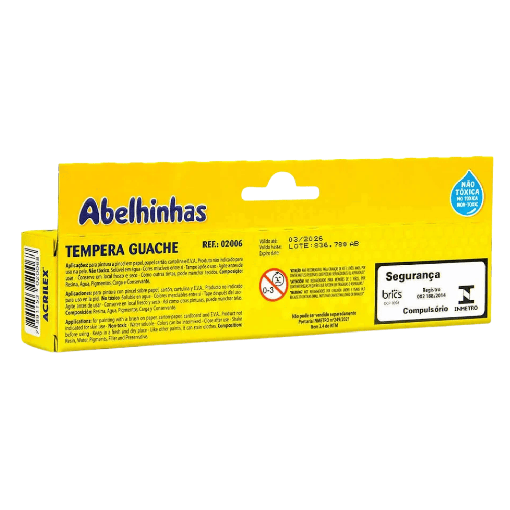Têmpera Guache 6 Cores 15Ml Hang Acrilex