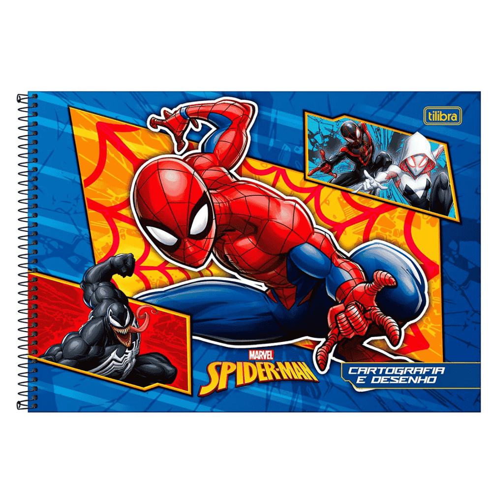 Caderno De Desenho Espiral Spiderman 80 Folhas Tilibra