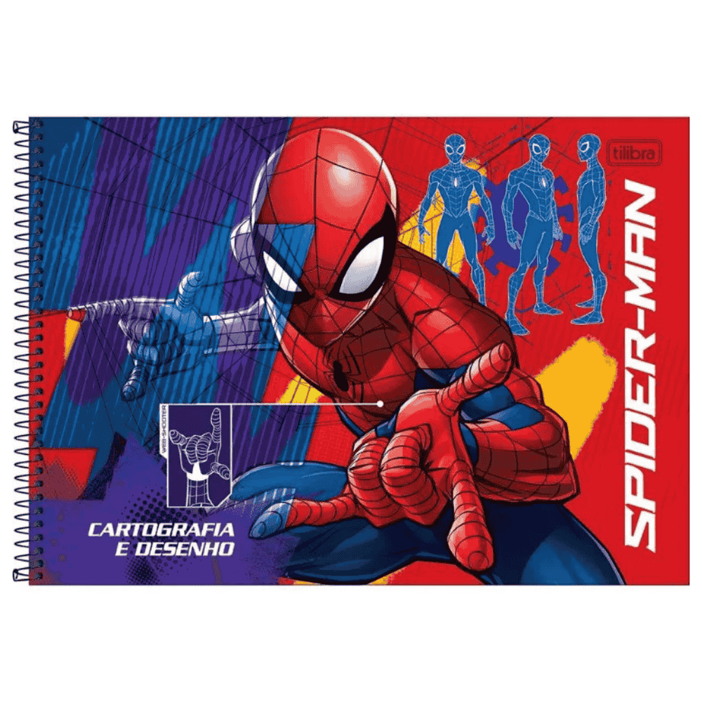 Caderno De Desenho Espiral Spiderman 80 Folhas Tilibra
