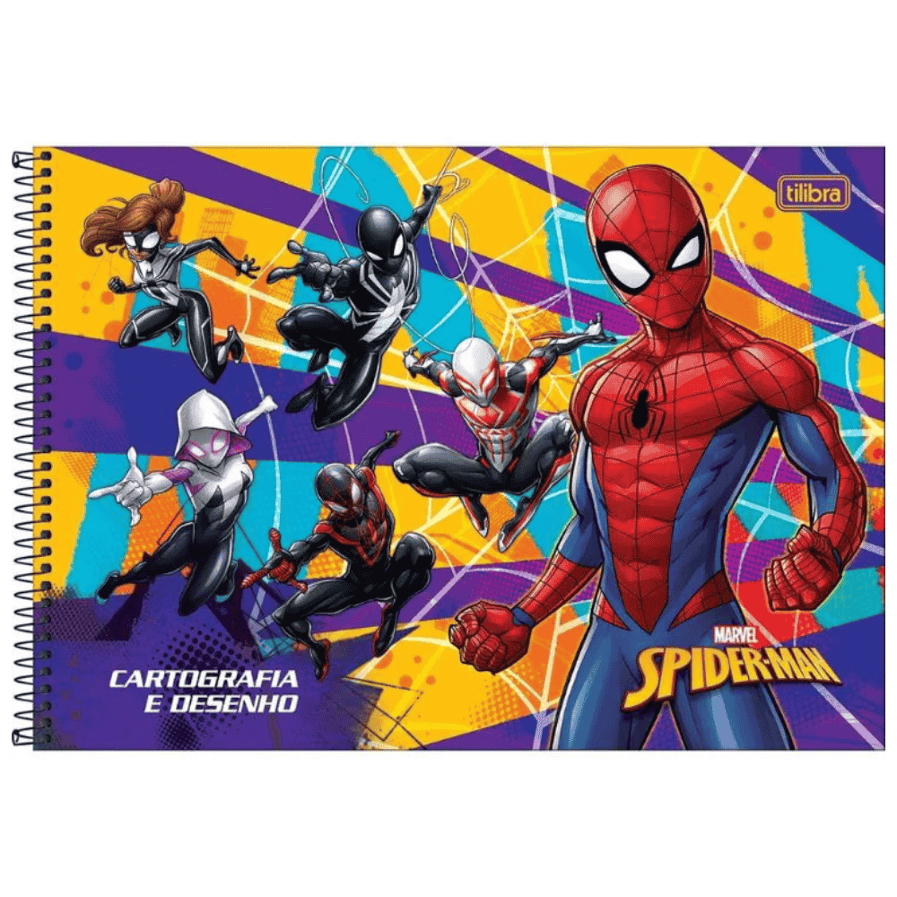 Caderno De Desenho Espiral Spiderman 80 Folhas Tilibra