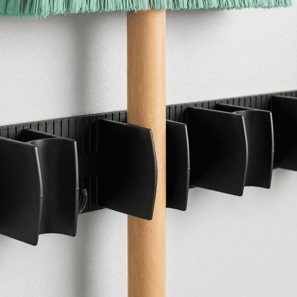 Porta Vassouras com 4 Encaixes Preto Nitron