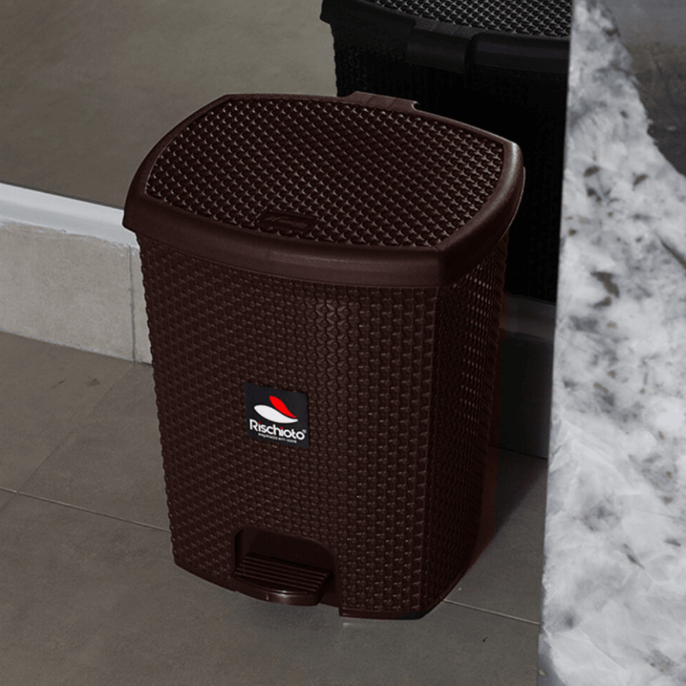 Lixeira Naturalle Rattan Com Pedal 14,5L Tabaco Rischioto