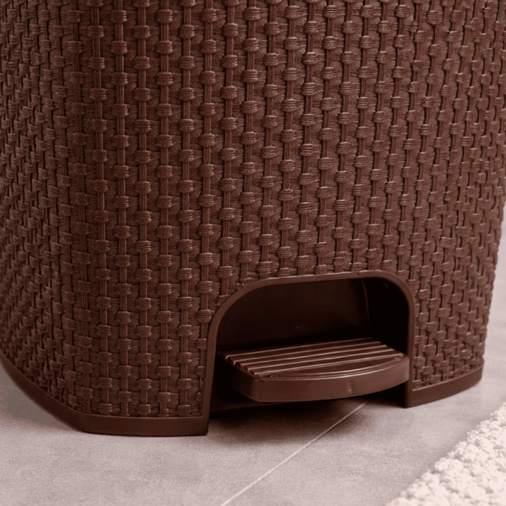 Lixeira Naturalle Rattan Com Pedal 14,5L Tabaco Rischioto