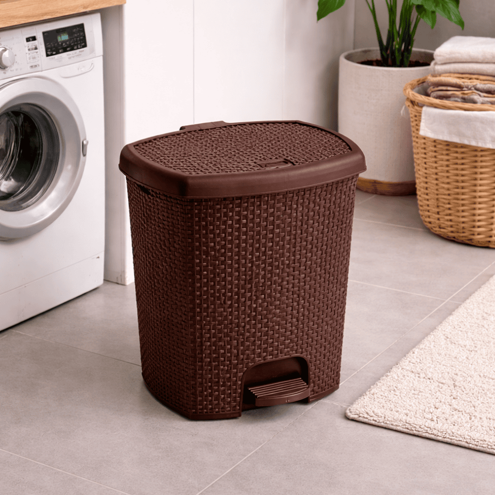 Lixeira Naturalle Rattan Com Pedal 14,5L Tabaco Rischioto