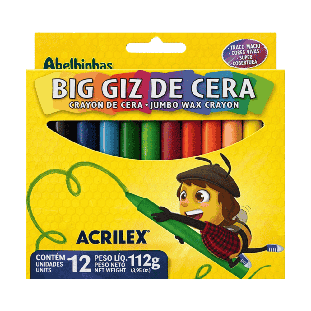 Big Giz De Cera 12 Cores Acrilex
