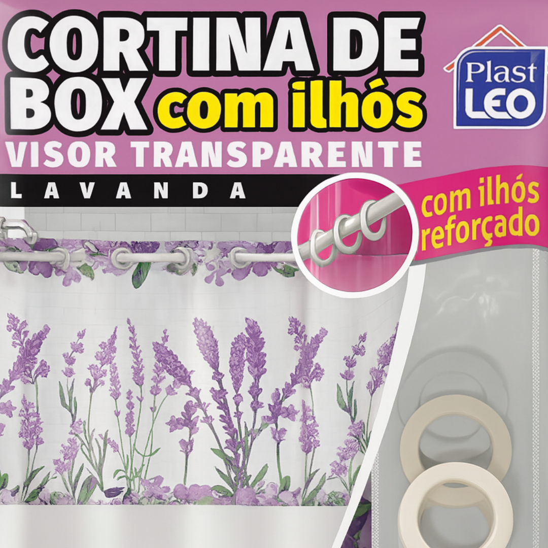 Cortina De Box C/Visor Ret Lavanda Plast-Leo