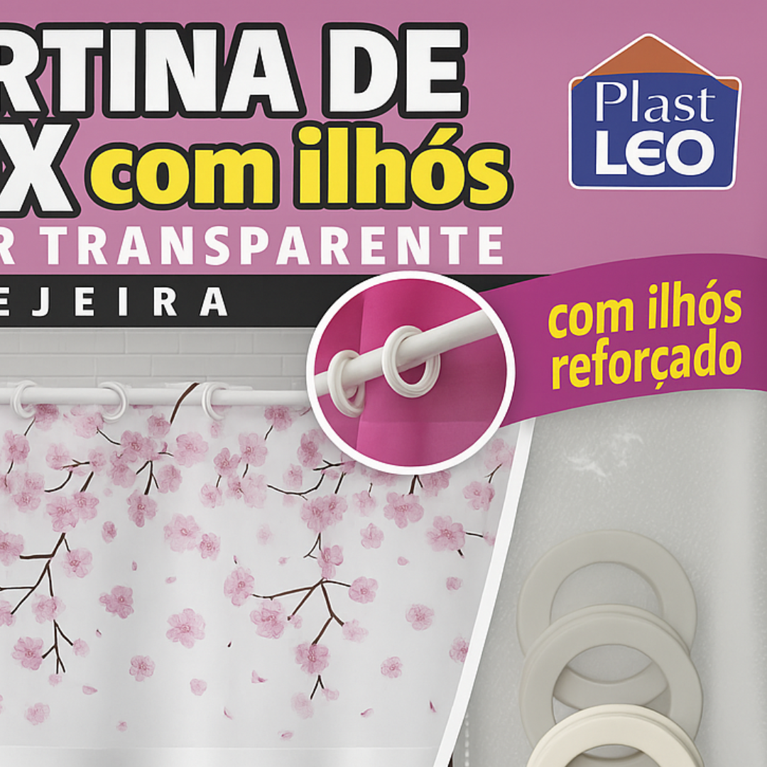 Cortina De Box C/Visor Ret Cerejeira Plast-Leo