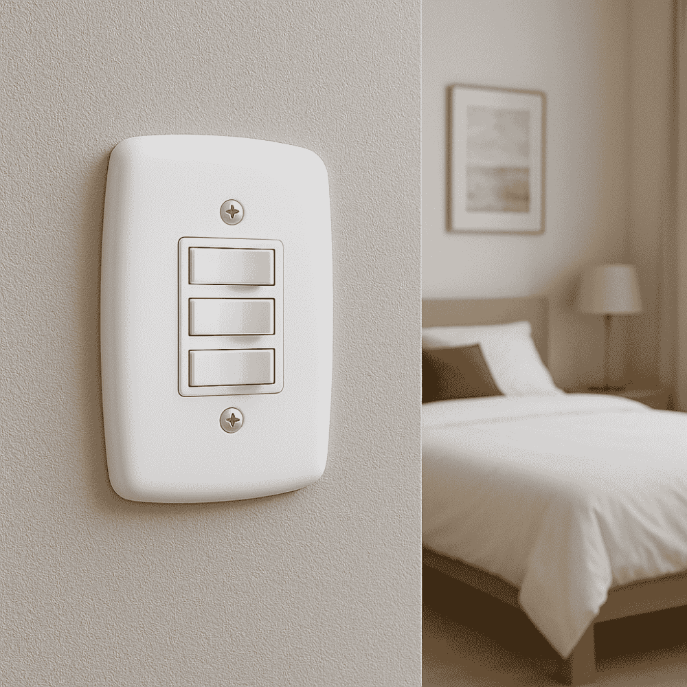 Interruptor 3 Teclas Branco Com Placa Pluzie