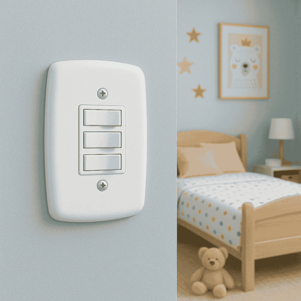 Interruptor 3 Teclas Branco Com Placa Pluzie